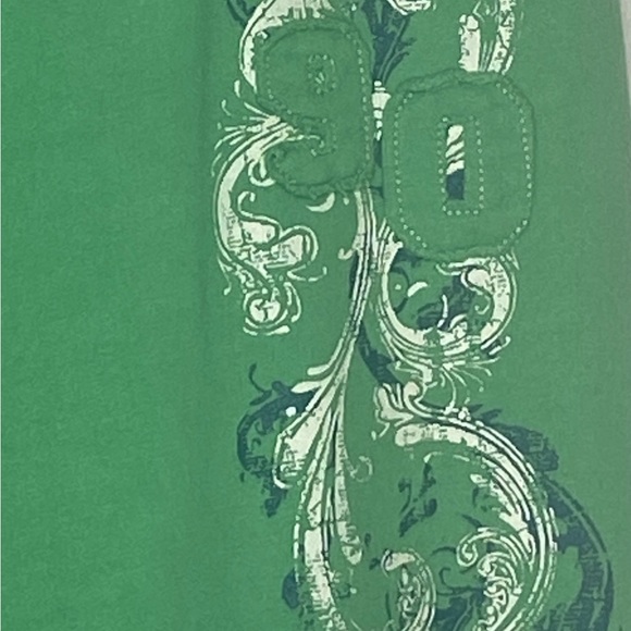 Mike’s Women’s Capri Sweatpants M Green White Paisley w/90 On Leg No Drawstring - Picture 3 of 10